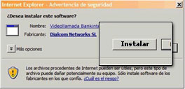 Imagen que muestra la Advertencia de seguridad para la instalacin del software de Videollamada